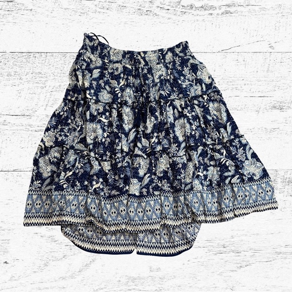 Lola Navy Floral Midi Skirt - Picture 1 of 4